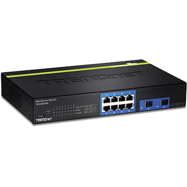 Trendnet TEG-082WS Managed network switch Gigabit Ethernet (10/100/1000) Черный сетевой коммутатор