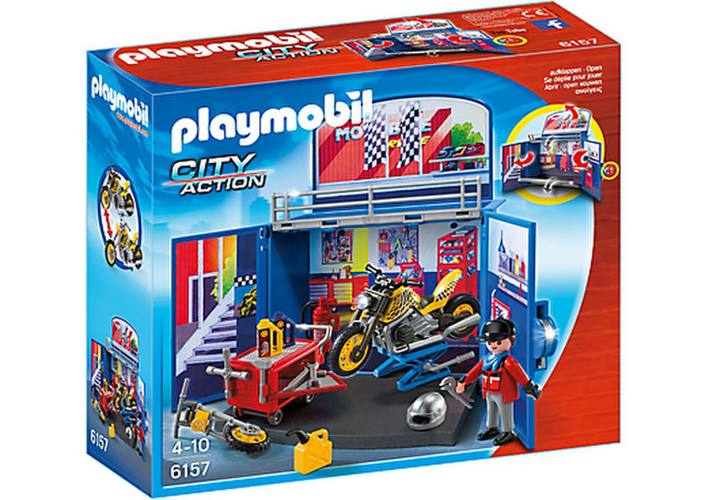 Playmobil City Action My Secret Motorcycle Workshop Play Box