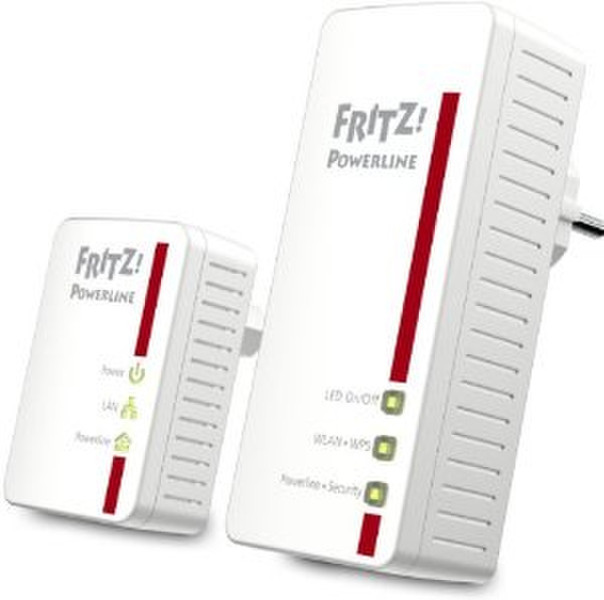 FRITZ! Powerline 540E WLAN Set 500Mbit/s Eingebauter Ethernet-Anschluss WLAN Weiß 2Stück(e) PowerLine Netzwerkadapter