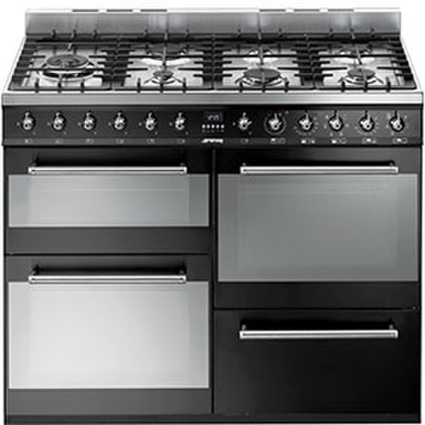 Smeg SYD4110BL Freestanding Gas hob A Black cooker