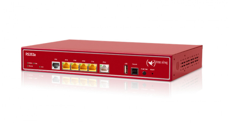 Bintec-elmeg RS353a Eingebauter Ethernet-Anschluss ADSL2+ Rot Kabelrouter