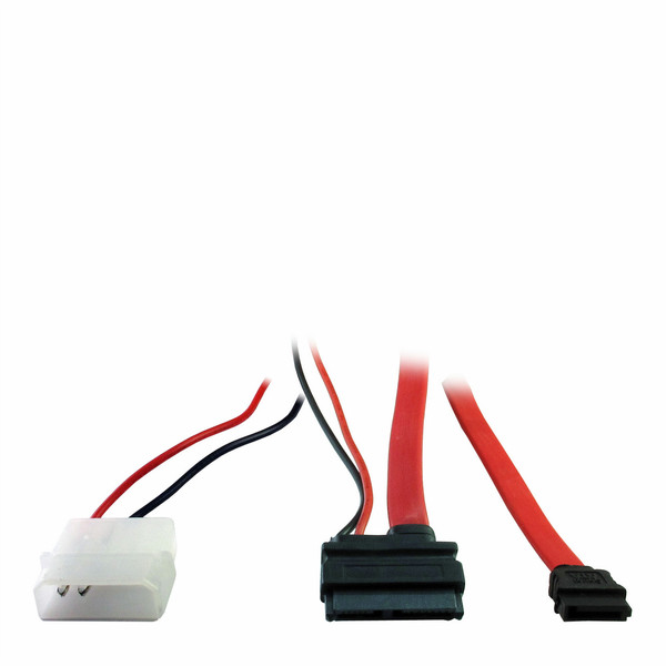 Inter-Tech Slim DVD 0.6m 0.6m SATA 13-pin SATA 7-pin Schwarz, Rot, Weiß SATA-Kabel