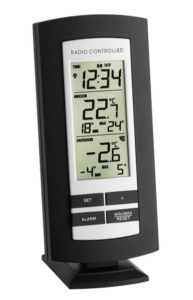 TFA Basic Indoor/outdoor Electronic environment thermometer Black