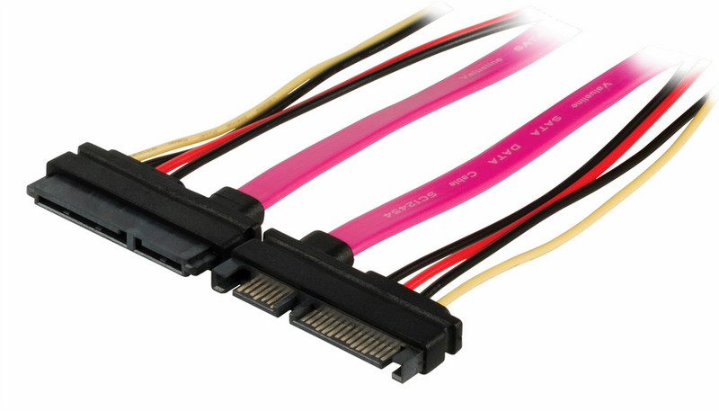 Valueline VLCP73125V05 0.5м SATA 22-pin SATA Черный, Розовый кабель SATA