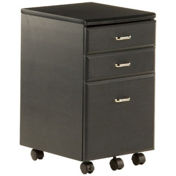 Techly Chest with Three Drawers Desk, Graphite Black ICA-FC 09BK