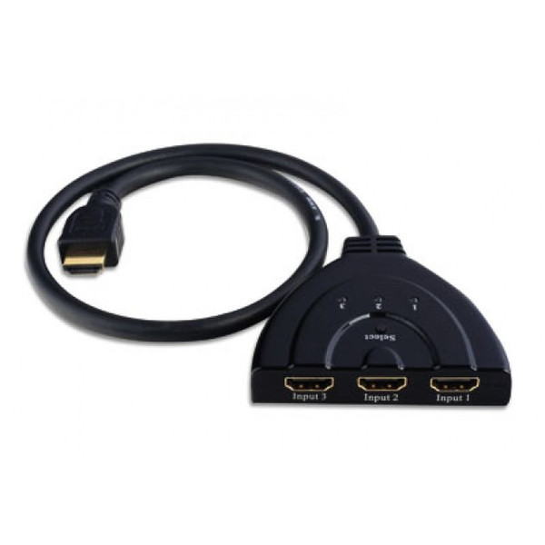 Techly Switch 3 in 1 out HMDI cable with built-in IDATA HDMI-31D