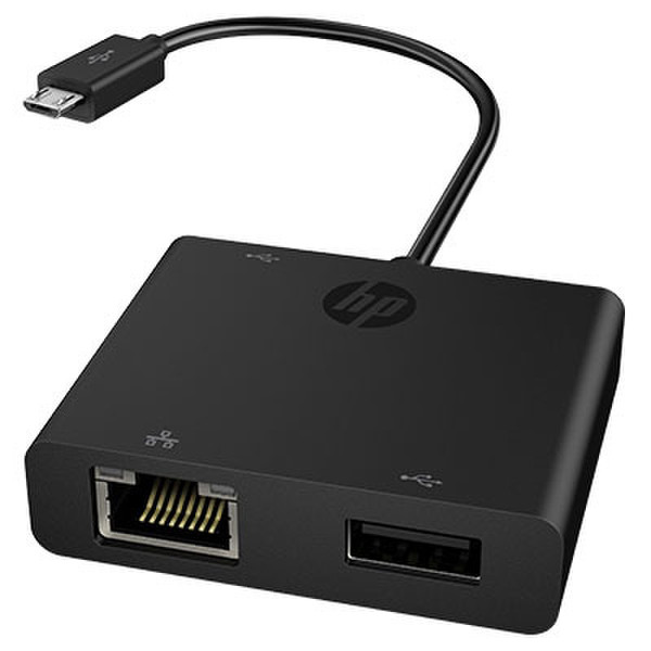 HP Micro USB to USB/Ethernet Adapter Micro USB USB/Ethernet Black
