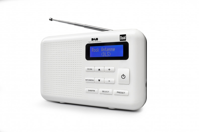 Dual DAB 2 Tragbar Analog & digital Weiß Radio