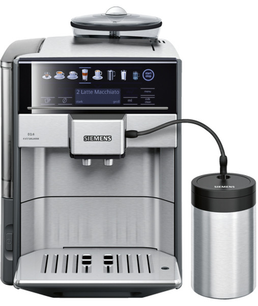 Siemens TE607F03DE Espresso machine 1.7л 2чашек Нержавеющая сталь кофеварка