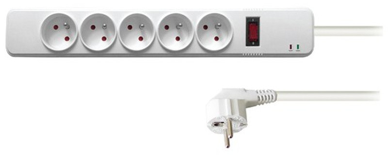 Solight PO51 5AC outlet(s) 250V 3m Weiß Spannungsschutz