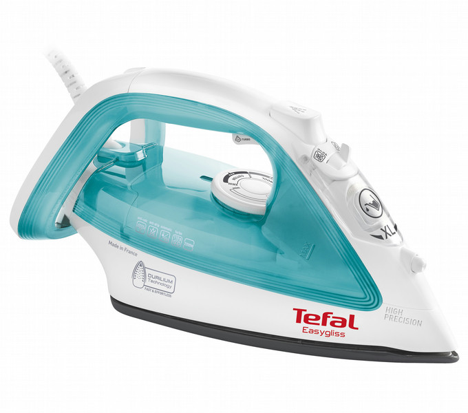 Tefal EasyGliss FV3910 Dry & Steam iron Durilium soleplate 2200W Blue,White iron