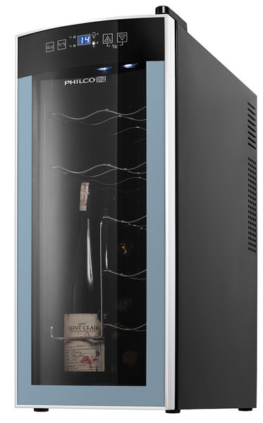 Philco PW 12 Отдельностоящий Термоэлектрический винный шкаф Черный, Cеребряный 12бутылка(и)