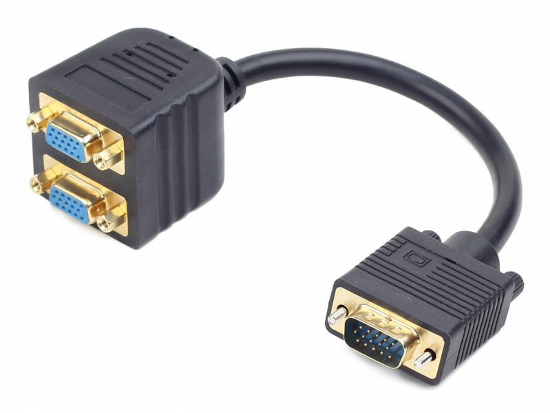Gembird CC-VGAX2-20CM 0.2m VGA (D-Sub) 2 x VGA (D-Sub) Black VGA cable