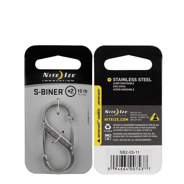 Nite Ize S-BINER - STAINLESS STEEL Non-locking carabiner Stainless steel Stainless steel 1pc(s)