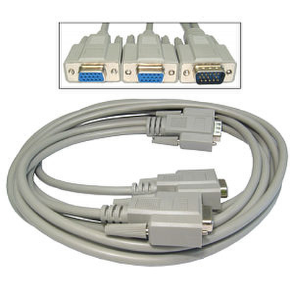 Cables Direct EX-088/1.8 1.8м VGA (D-Sub) VGA (D-Sub) Серый VGA кабель