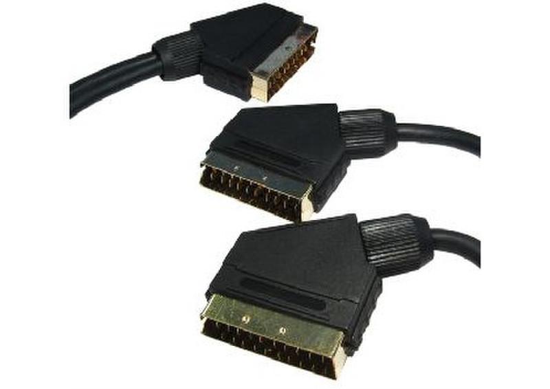 Cables Direct 2SS-102 Cable splitter Черный кабельный разветвитель и сумматор