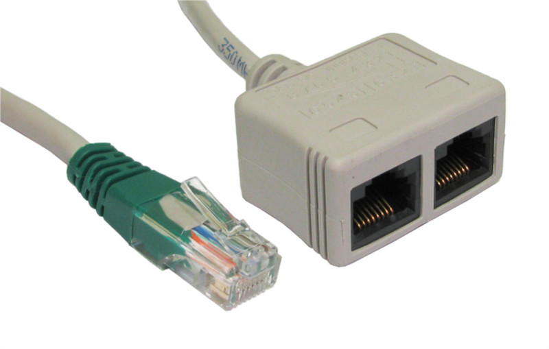 Cables Direct RJ-ECONDV Cable combiner Серый кабельный разветвитель и сумматор