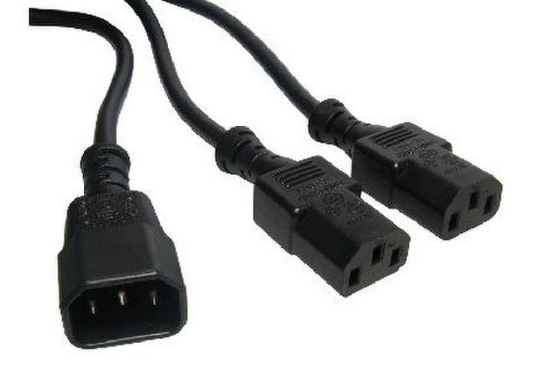 Cables Direct RB-334 2.5m C14 coupler 2 x C13 coupler Black power cable
