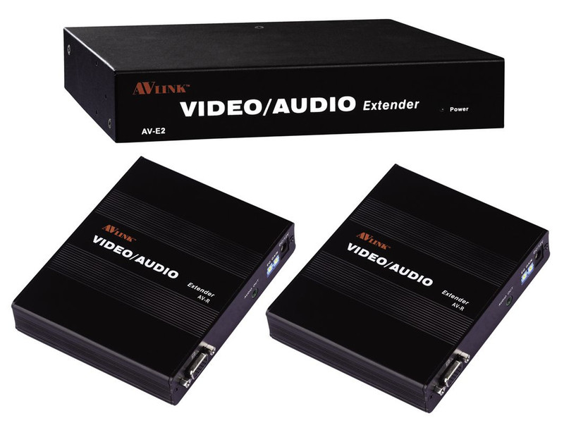 Cables Direct VGA-VART300DBL AV transmitter & receiver Black AV extender