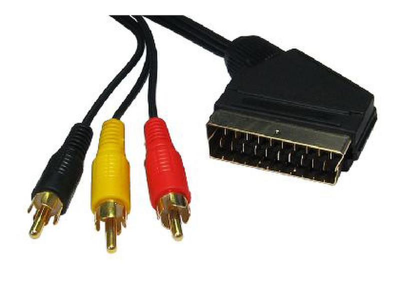 Cables Direct SCART - 3x RCA, 5m