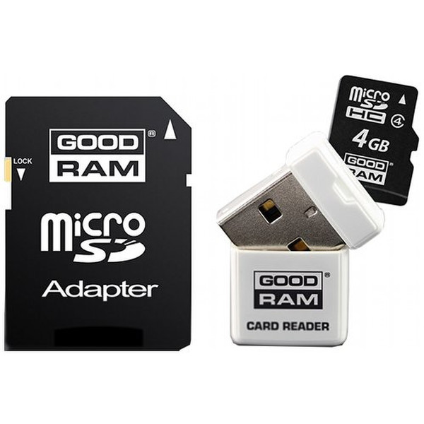 Goodram 3 in 1 microSDHC class 4 4GB 4GB MicroSDHC Class 4 memory card