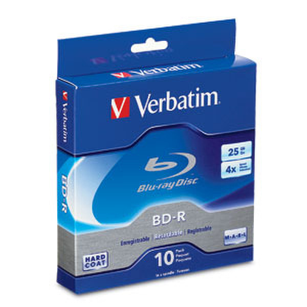 Verbatim BD-R 25GB 4X Branded 10pk Spindle Box 25GB