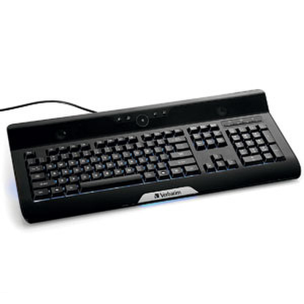 Verbatim Speaker Keyboard USB Schwarz Tastatur