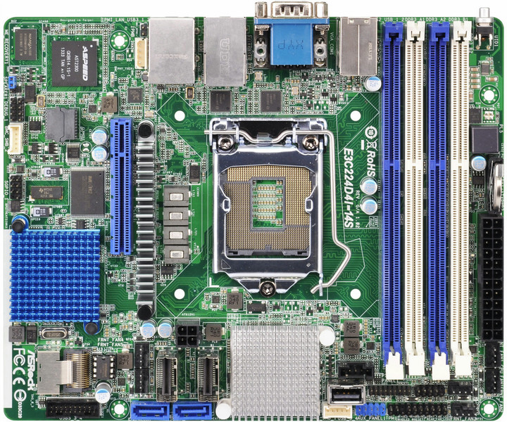 Asrock E3C224D4I-14S Intel C224 Socket H3 (LGA 1150) Mini ITX Server-/Workstation-Motherboard