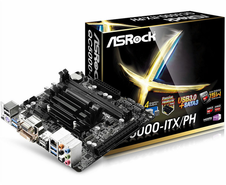 Asrock QC5000-ITX/PH NA (integrated CPU) Mini ITX