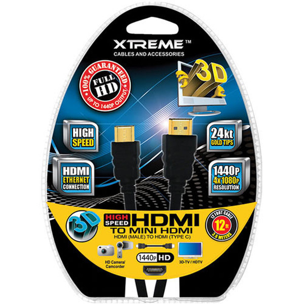 Xtreme Mini HDMI/HDMI, 12ft