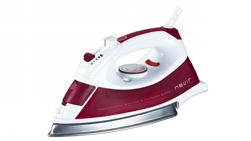 Nevir NVR-3562 P Dry & Steam iron Stainless Steel soleplate 2200W Red,White