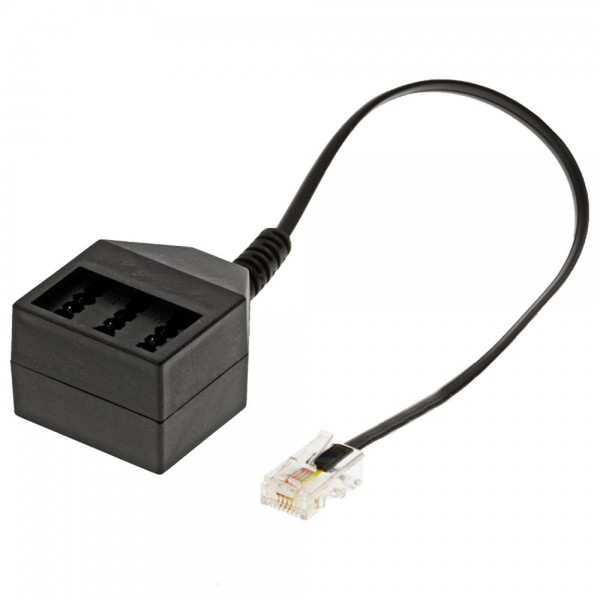 Helos 014171 8P4C 3 x TAE NFN Schwarz Kabelschnittstellen-/adapter