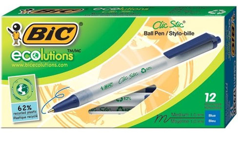 BIC 9307430 Clip-on retractable ballpoint pen Blue 12pc(s) ballpoint pen