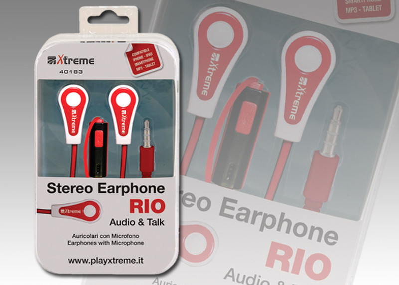 Xtreme 40183 Binaural im Ohr Schwarz, Rot, Weiß Mobiles Headset