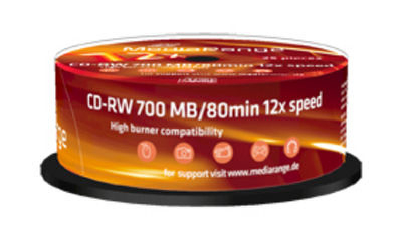 MediaRange MR235-25 CD-RW 700МБ 25шт чистые CD