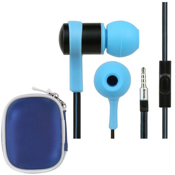 Evecase 885157731737 Binaural im Ohr Schwarz, Blau Mobiles Headset