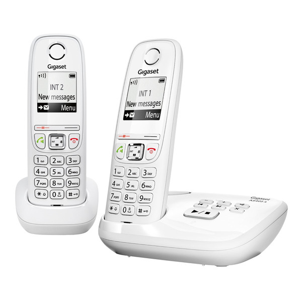 Gigaset AS405A DUO Analog/DECT Caller ID White
