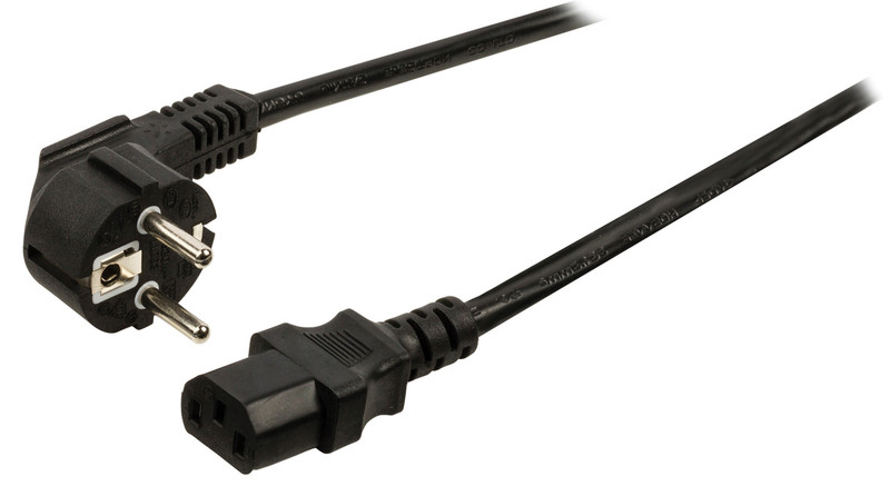 Valueline VLEP10015B20 2м Power plug type F C13 coupler Черный кабель питания
