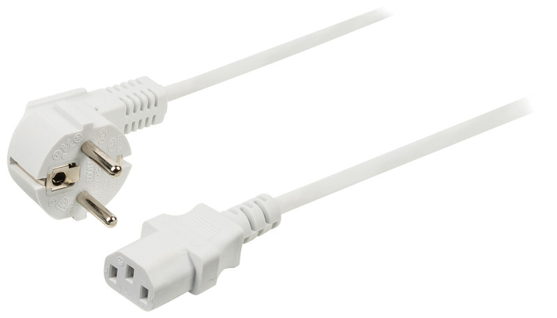 Valueline VLEP10000W30 3m Power plug type F C13 coupler White power cable