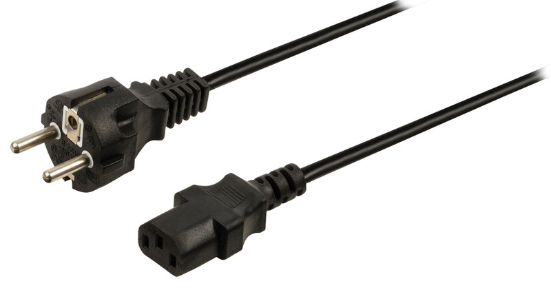 Valueline VLEP10030B20 2m Power plug type F C13 coupler Black power cable