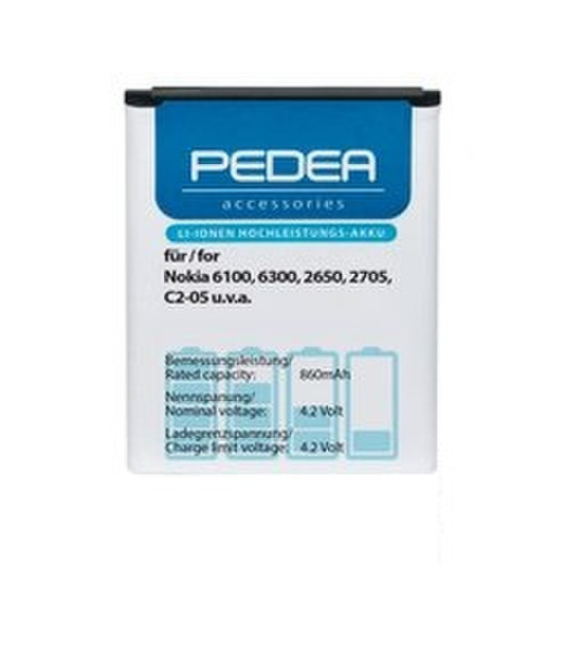 PEDEA 10710001 Lithium-Ion 860mAh 4.2V rechargeable battery