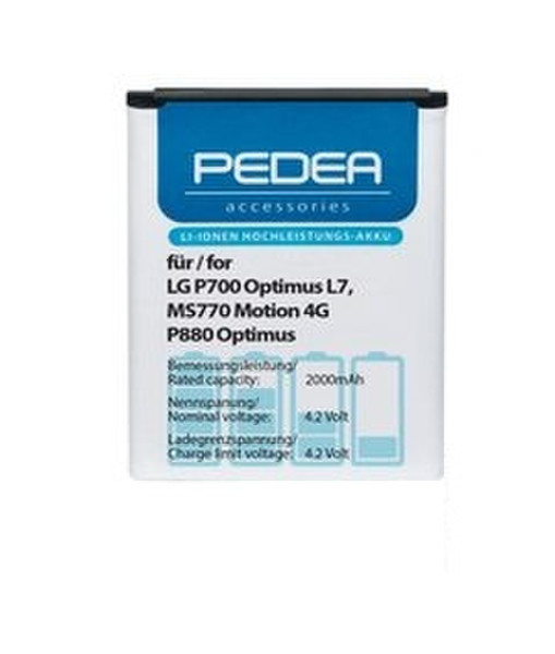 PEDEA 10310003 Lithium-Ion 2000mAh 4.2V rechargeable battery