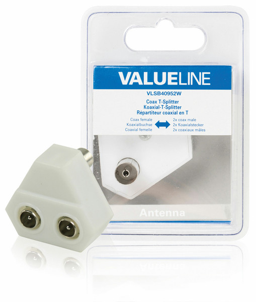 Valueline VLSB40952W Cable splitter Weiß Kabelspalter oder -kombinator