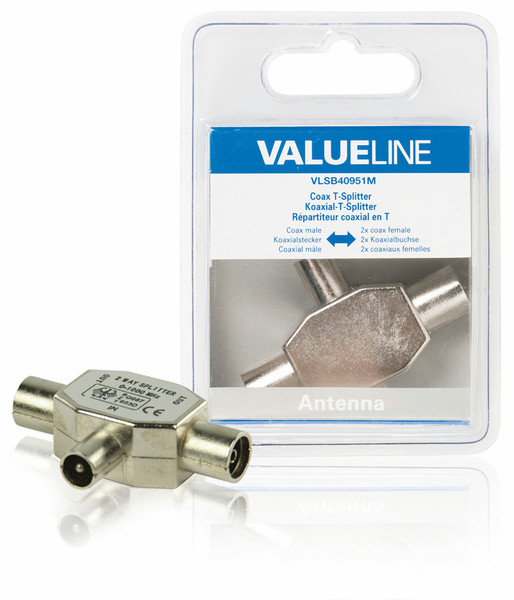 Valueline VLSB40951M Cable splitter Silver cable splitter/combiner