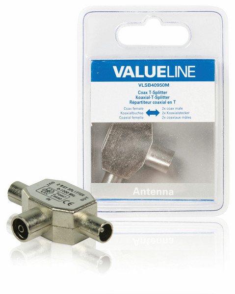 Valueline VLSB40950M Cable splitter Cеребряный кабельный разветвитель и сумматор