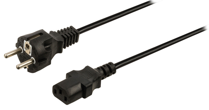 Valueline VLEP10030B50 5m Netzstecker Typ F C13-Koppler Schwarz Stromkabel