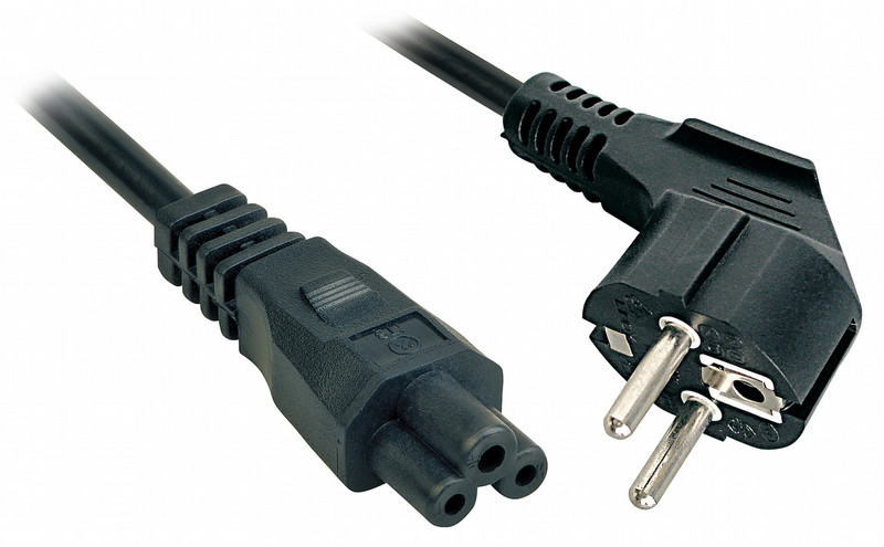 Lindy 2m, CEE 7/7 - IEC 320 C5 2m CEE7/7 Schuko C5 coupler Black power cable