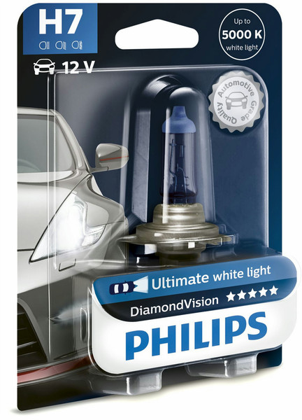 Philips DiamondVision 12972DVB1 H7 55W Halogen PX26d 935lm car light bulb