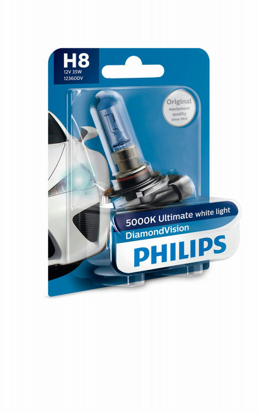 Philips DiamondVision 12360DVB1 H8 35W Halogen PGJ19-1 500lm car light bulb