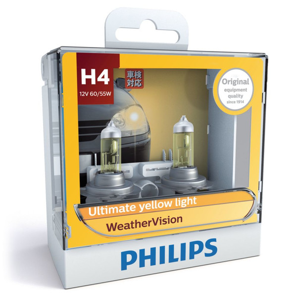 Philips WeatherVision 12342WVS2 H3 55W Halogen P43t-38 1450lm car light bulb